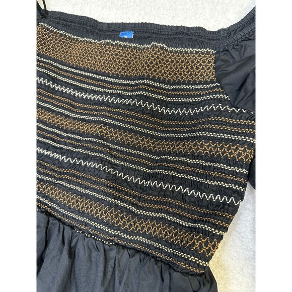 Old Navy Smocked Square Neck Midi Dress Black Puff Sleeve Women's: XL-Worn Once - Picture 7 of 12